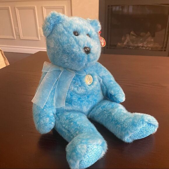 Ty Original Beanie Buddy Collection Retired 2002 Blue Bear Plush Toy 12” - Picture 2 of 5